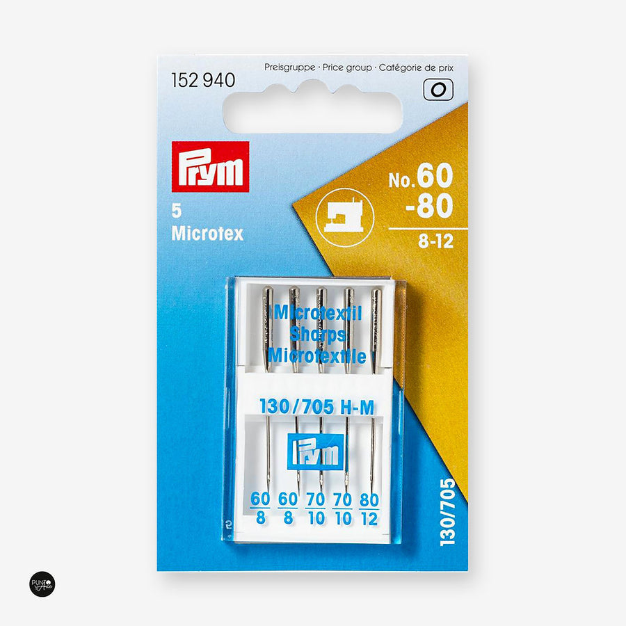 130/705 Nº60-80 Agujas Máquina de coser Microtex Prym 152940 - accesorio Prym para máquina de coser