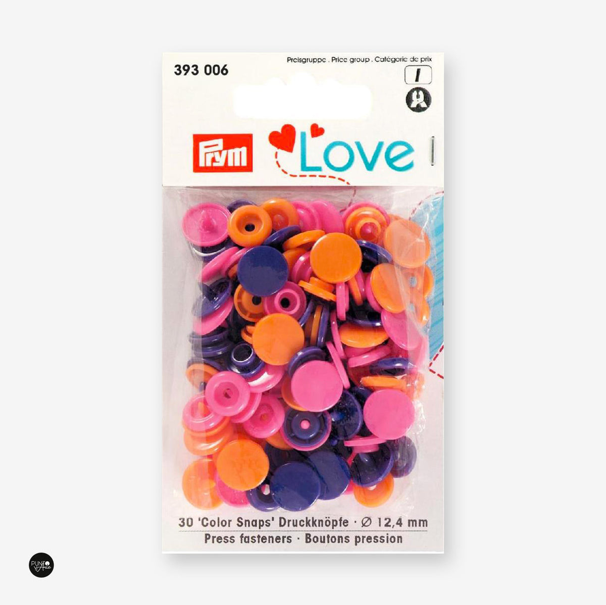Botones de Presión O Snaps. Rosa y Azul oscuro 12.44 mm Love Prym 393006 - accesorio Prym para cierres y accesorios de