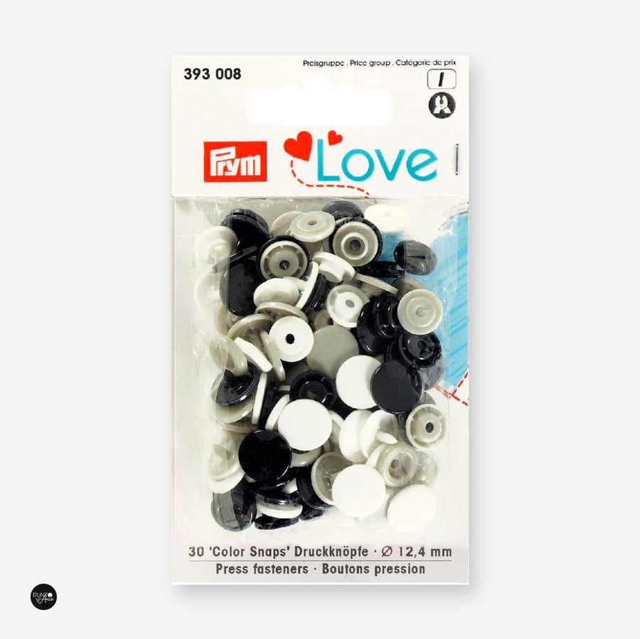 Botones de Presión O Snaps 12.44 mm Love Prym 393008 - accesorio Prym para cierres y accesorios de prendas
