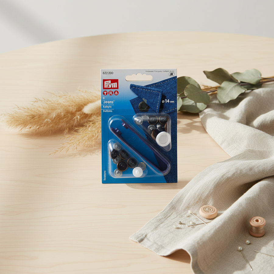 Botones Vaqueros sin coser 14 mm Prym 622200 - accesorio Prym para cierres y accesorios de prendas