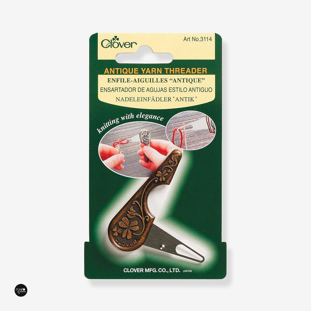Clover 3114 Antique Vintage Style Needle Threader | Easy threading for wool and thick threads
