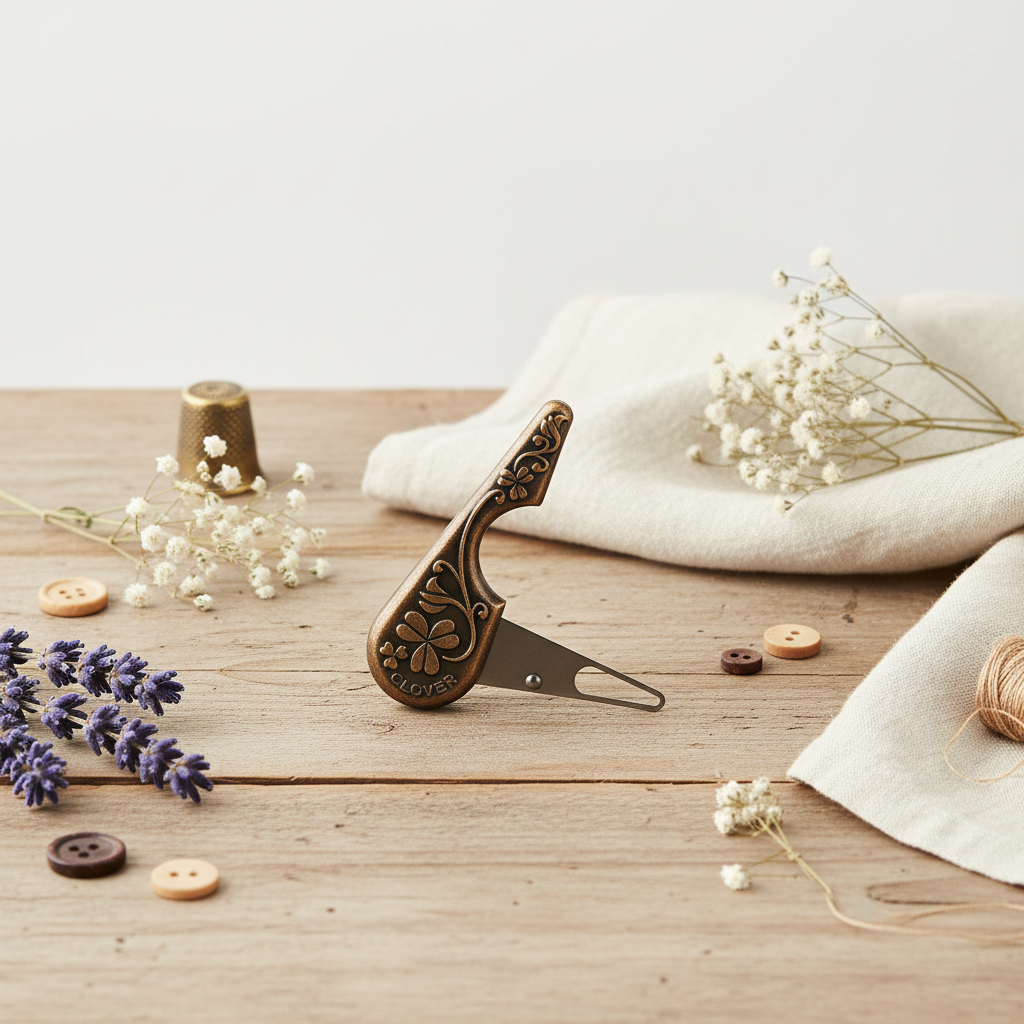 Ensartador de agujas Clover 3114 estilo antiguo vintage | Enhebrado fácil para lanas e hilos gruesos