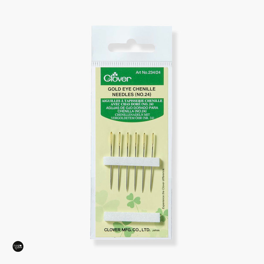 Agujas de ojo dorado de Chenilla  No. 24  - Clover 234/24