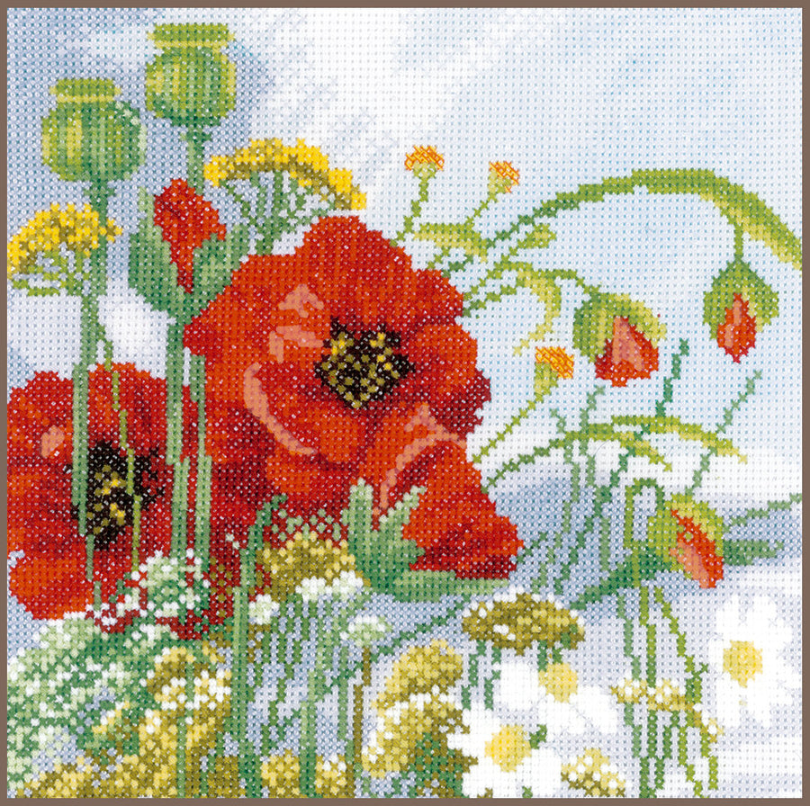 Coquelicots - Lanarte - Kit de point de croix PN-0147506
