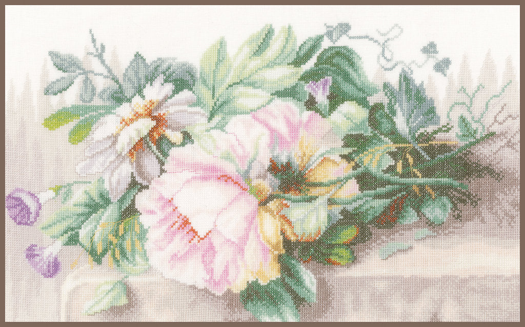 Natura morta con peonie - Lanarte - Kit per punto croce PN-0147588
