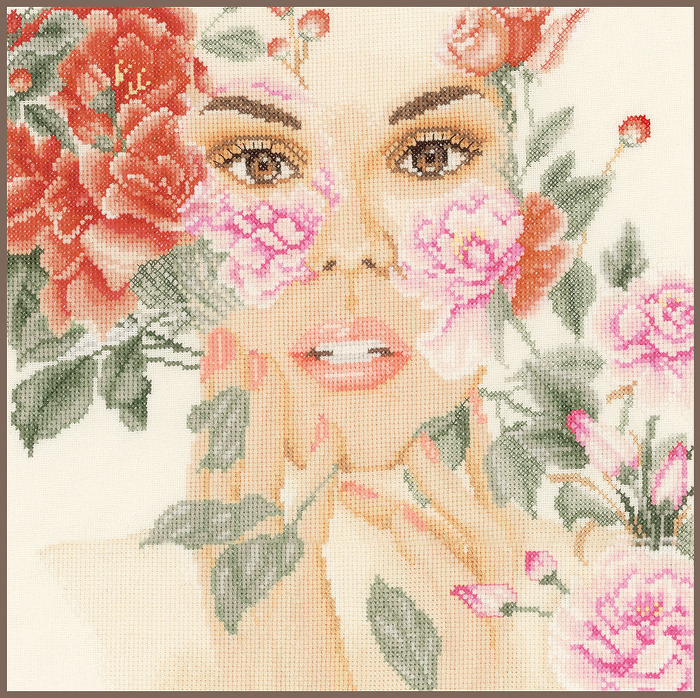 Flower face - Lanarte - Cross stitch kit PN-0148512