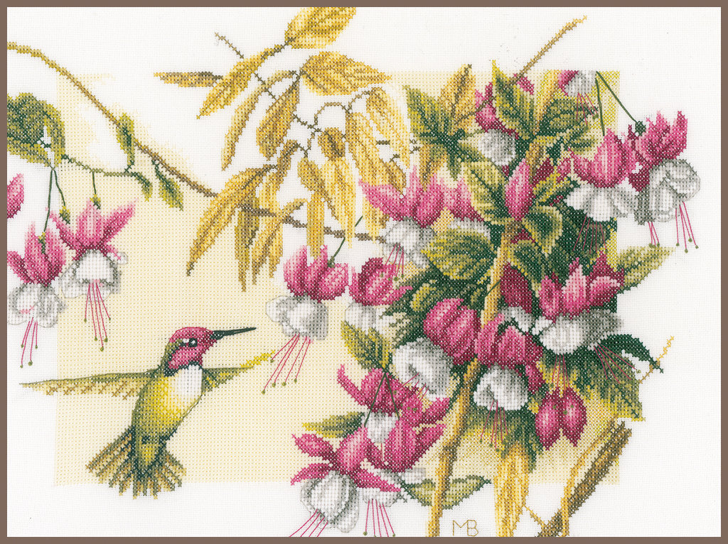 Hummingbird and flowers - Lanarte - Cross stitch kit PN-0165379