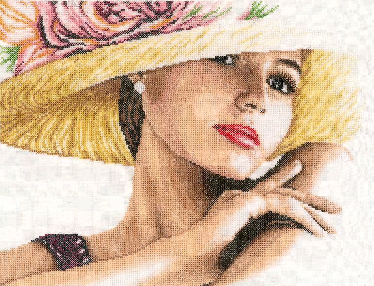 Dama con sombrero - Lanarte - Kit de punto de cruz PN-0168602