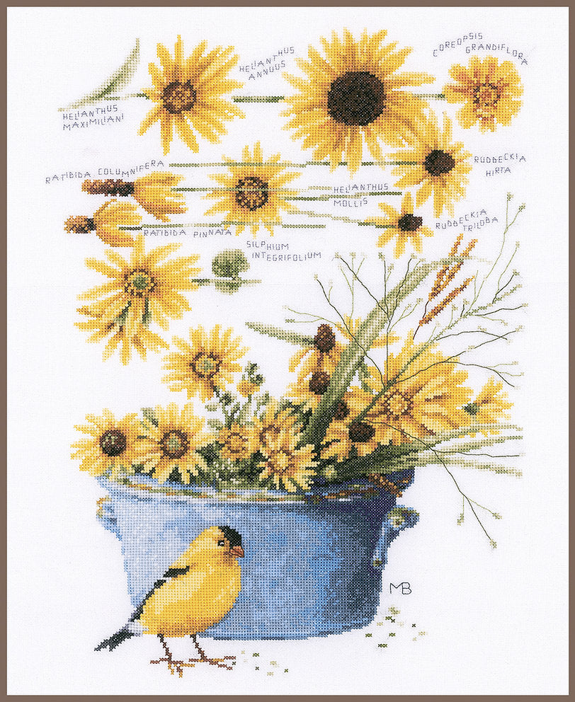 Helianthus sunflowers - Lanarte - Cross stitch kit PN-0172914