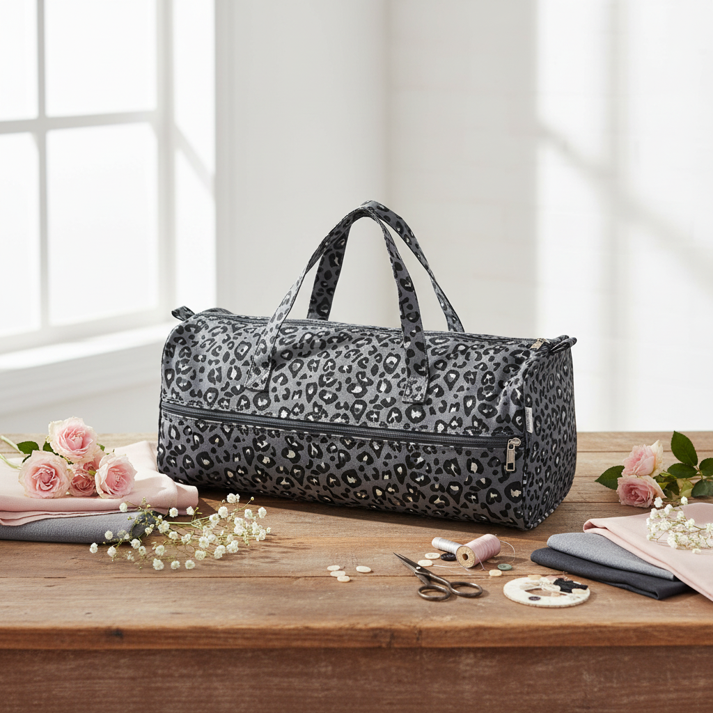 Leopard Craft Bag: Style and Organization in an Animal Print Design