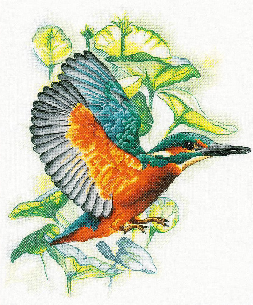 Kreuzstich-Set Flying Kingfisher - Lanarte
