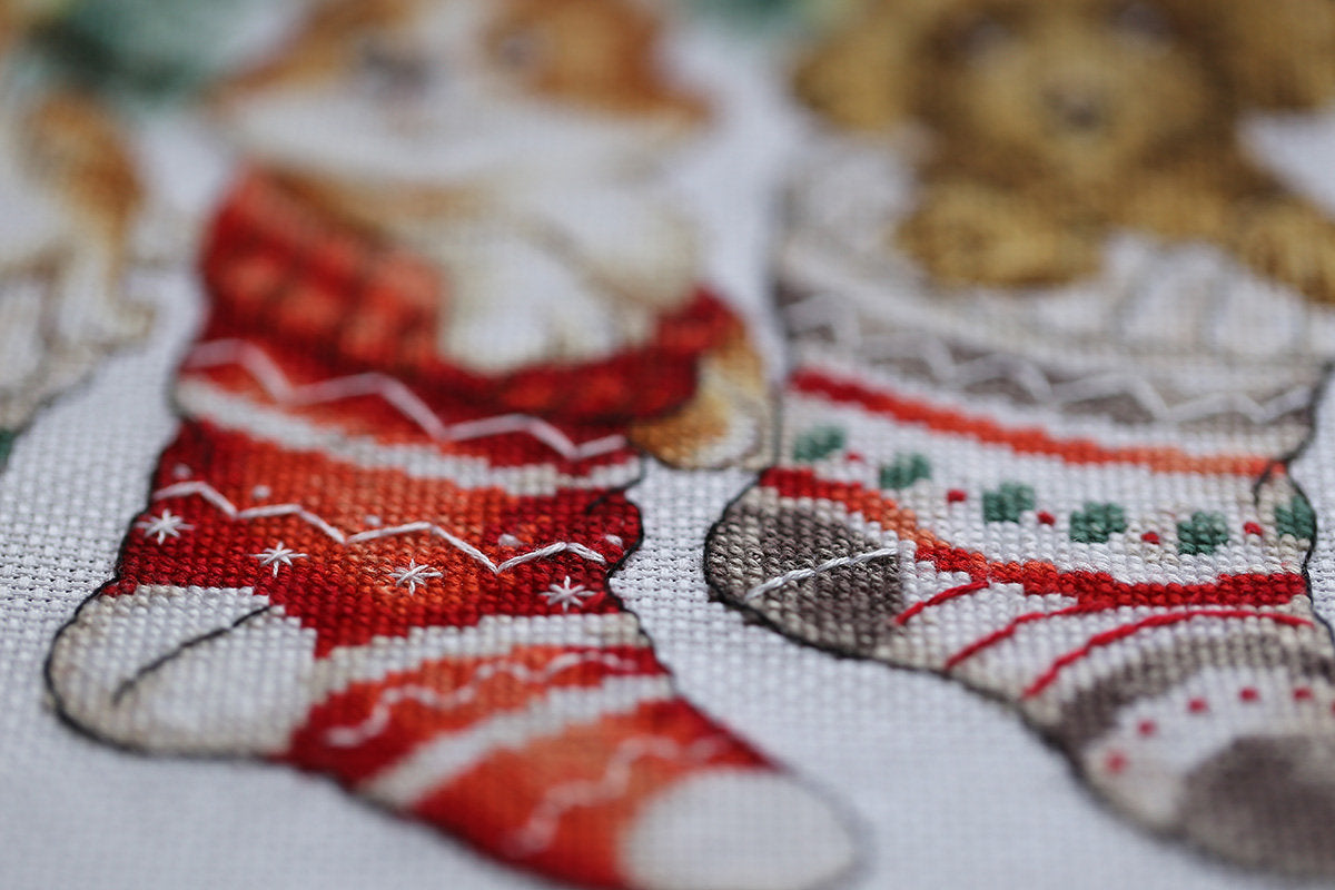 Weihnachtshündchen - Panna - Kreuzstich-Set PR-7260