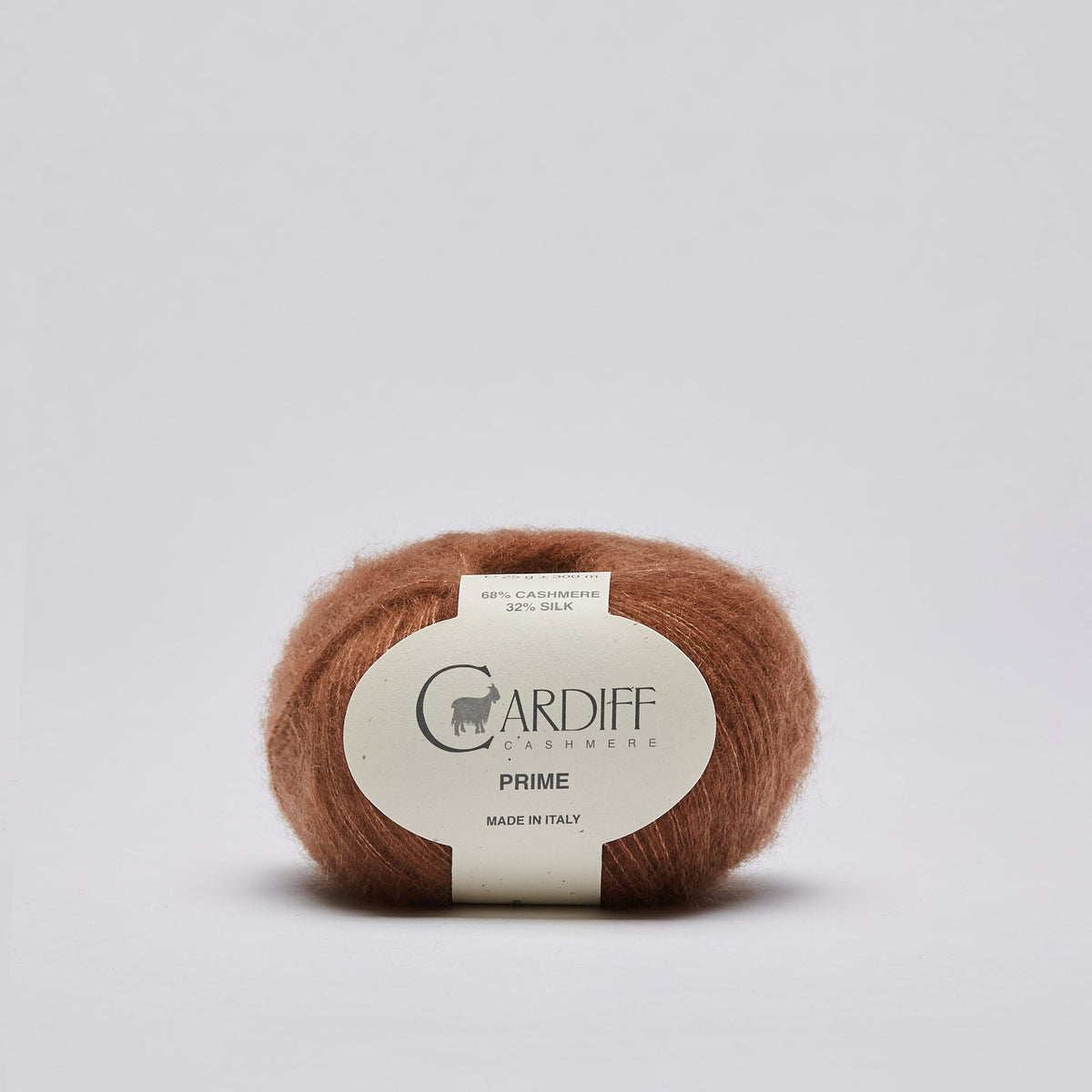 Cardiff Prime 128 Sudan, ovillo de hilo fino de cachemira y seda Mulberry