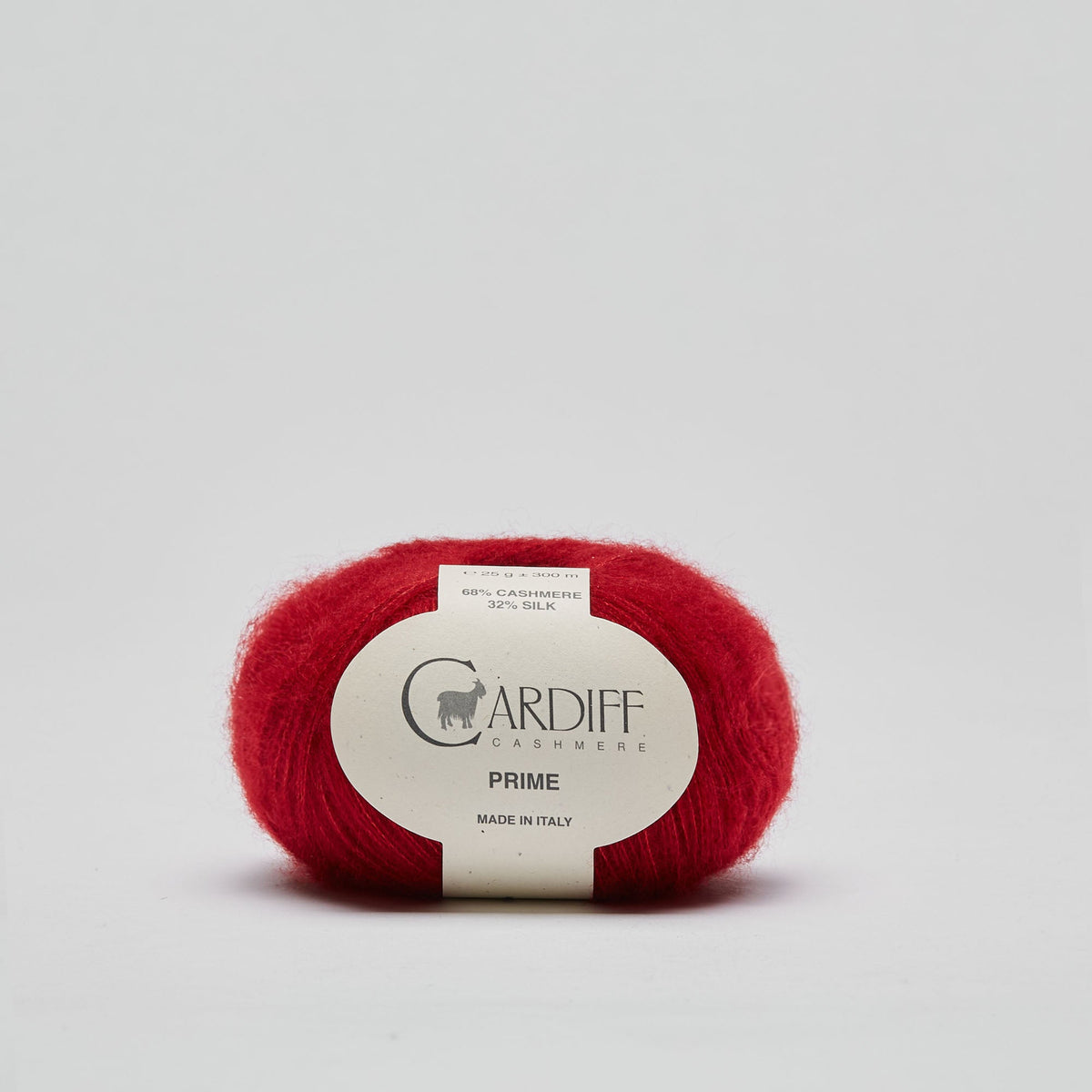 Cardiff Prime 162 Scarlatta, ovillo de hilo fino de cachemira y seda Mulberry