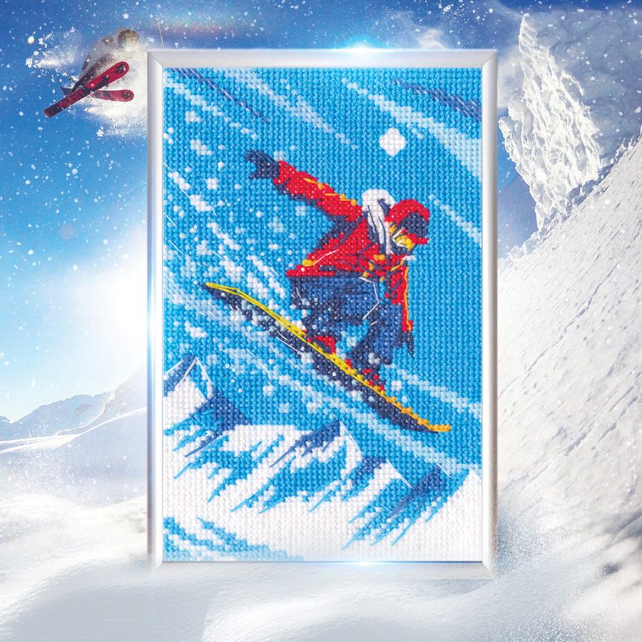 Kit de Punto de Cruz RTO Surfista de Nieve – C392 - imagen 2