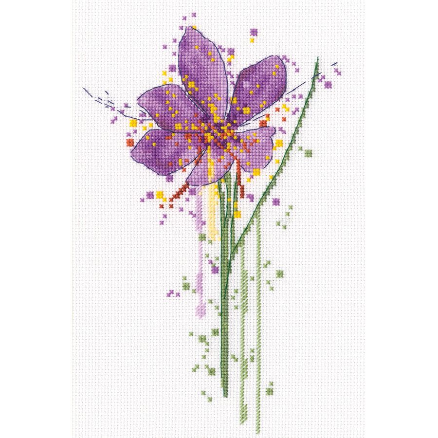 Kit de point de croix compté - Crocus à l'aquarelle RTO M1033