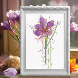 Kit de point de croix compté - Crocus à l'aquarelle RTO M1033