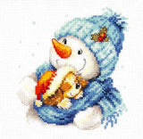 SNOWMAN AND DOG - Alisa - Cross Stitch Kit S0-204