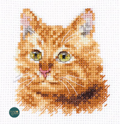 Kreuzstich-Set Alisa S0-207 Orange Katze 8x8 cm