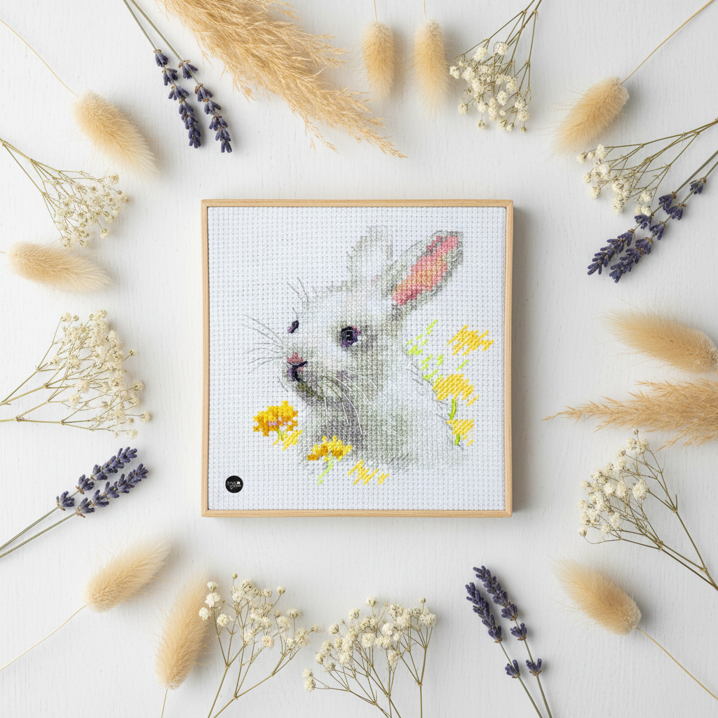 Conejito blanco - S0-226 Alisa - Kit de punto de cruz