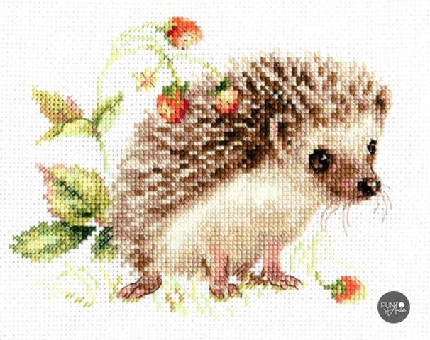 Hedgehog and strawberries - S0-227 Alisa - Cross stitch kit