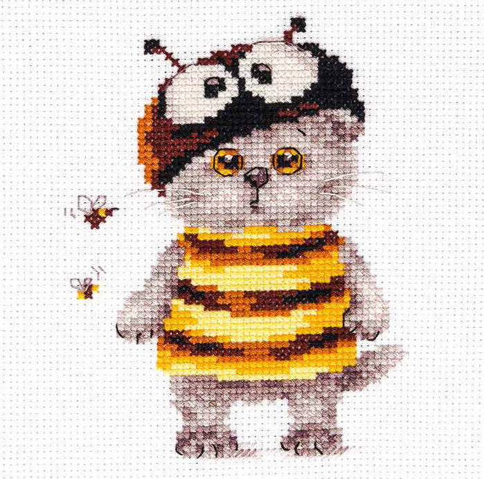 Kit de punto de cruz "Cat Basik. Bee" por Alisa - S0-229