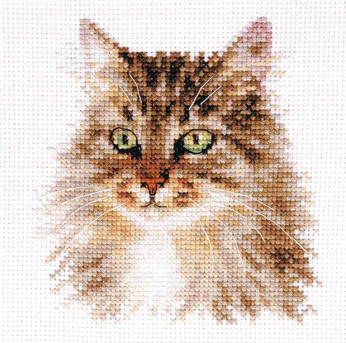 Kreuzstich-Set Alisa S1-35 Sibirische Katze 11x12 cm