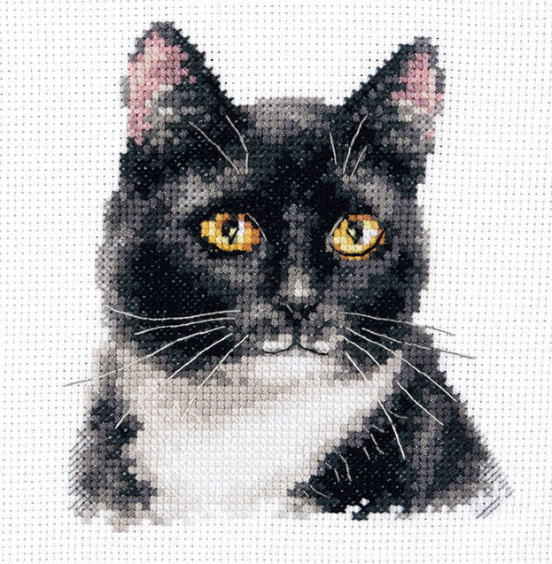 Kreuzstich-Set Alisa S1-37 Schwarze Katze 12x11 cm