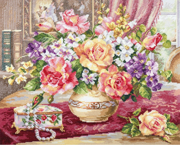 Roses dans le salon - S2-50 Alisa - Kit de point de croix