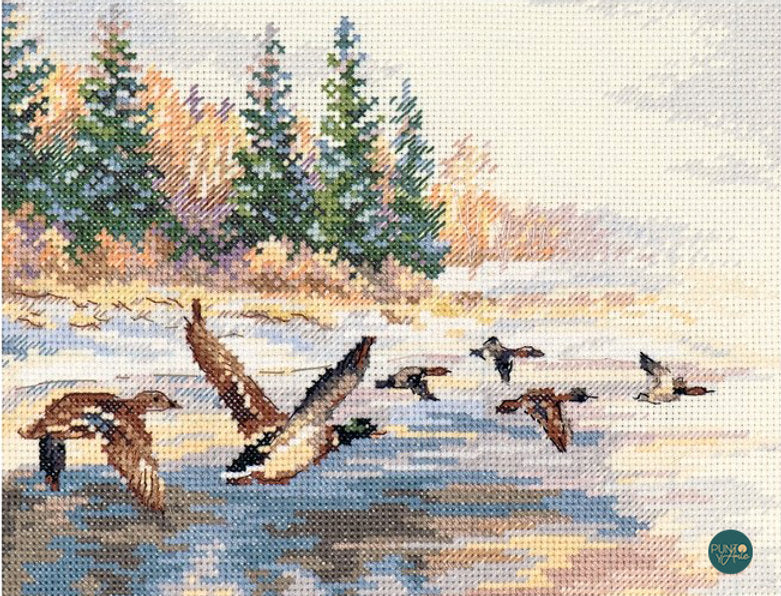 Kreuzstich-Set Alisa S3-27 Fliegende Enten 23x17 cm