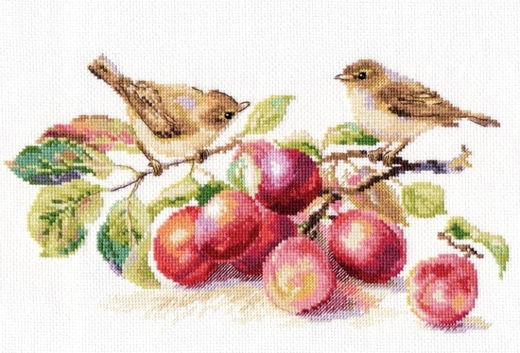 Warblers and Plums - Alisa - Cross stitch kit S5-17