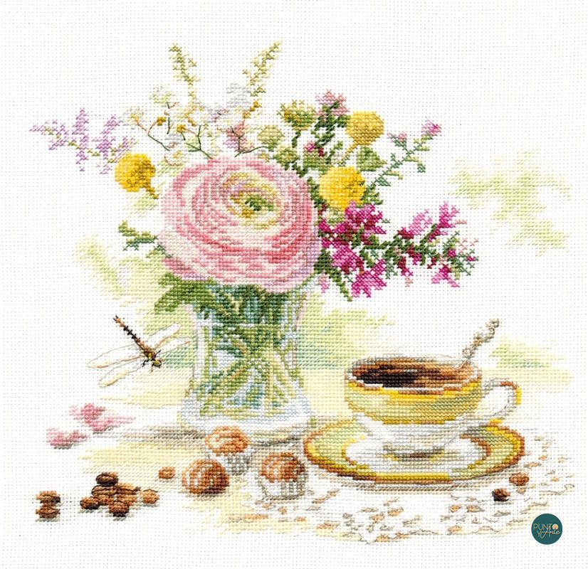 Morning coffee - S5-18 Alisa - Cross stitch kit