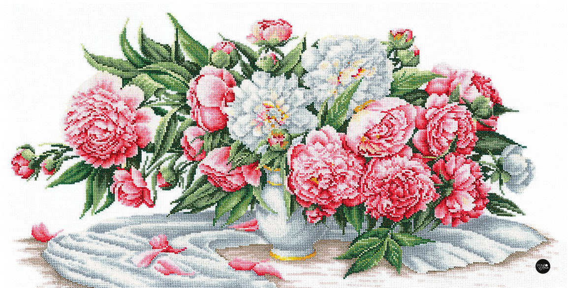 Cross stitch kit Andriana SANB-17 Peony bouquet 50 x 25.5 cm