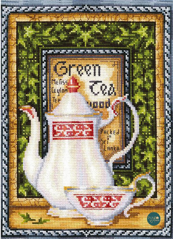 Colección de té - Melissa verde - SANK-39 Andriana - Kit de punto de cruz