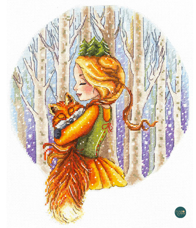 Kit di punto croce Andriana SANL-15 La Principessa del Bosco 19,5 x 24 cm
