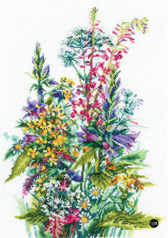 Kit de punto de cruz Andriana SANP-50 Flores silvestres 23 x 32 cm