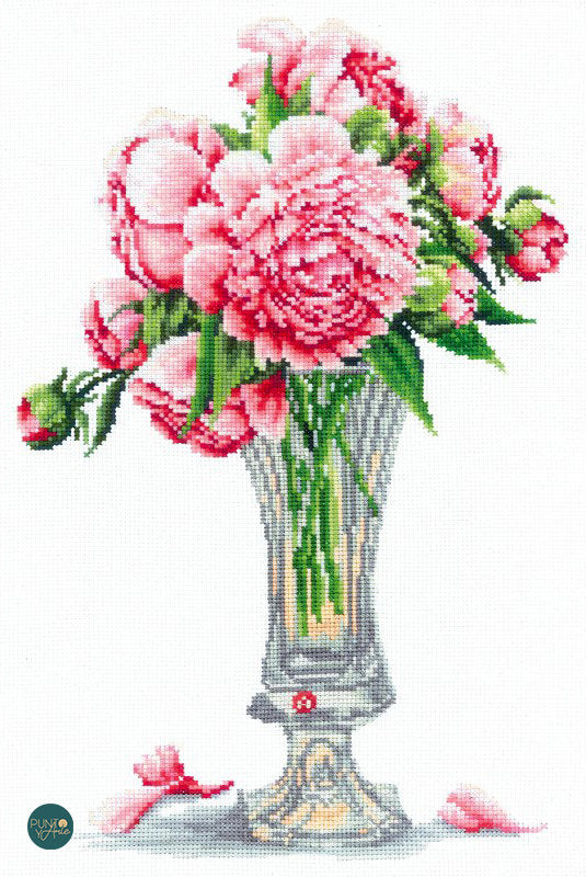 Kit punto croce Andriana SANP-56 Peonie 19,5 x 29,5 cm