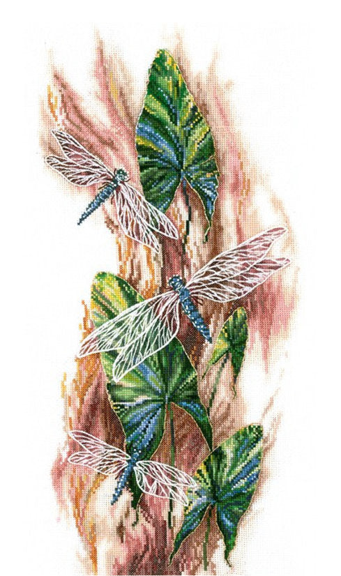 Kreuzstich-Set Andriana SANT-17 Tanzende Libellen 18,5 x 41 cm