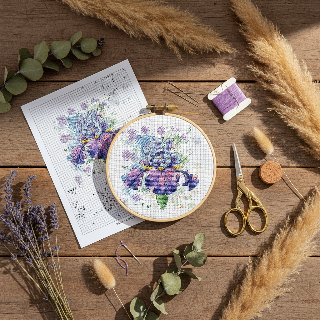 Lush Iris - SM-383 MP Studia - Cross Stitch Kit