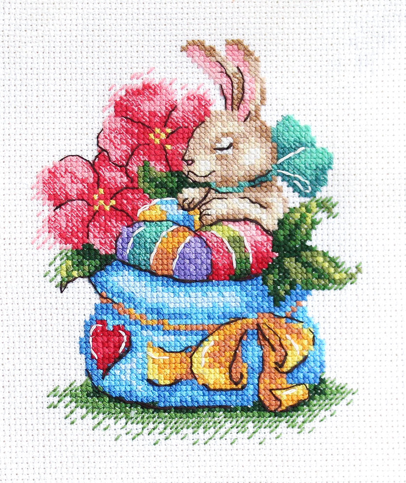 Bunny in Flowers - SM-648 MP Studia - Cross Stitch Kit