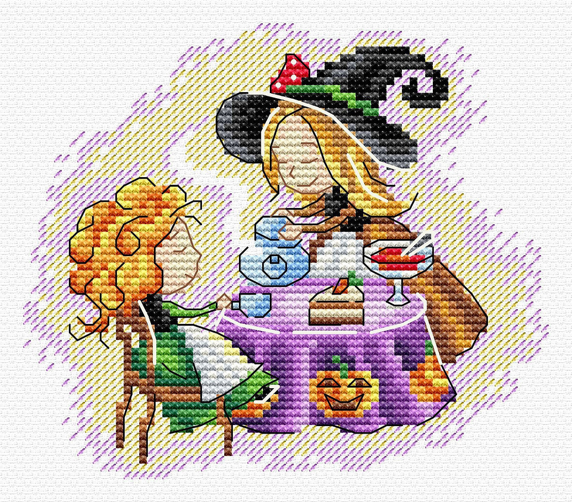 Kit de punto de cruz MP Studia SM-677 – Té de la Tarde 11x12 cm