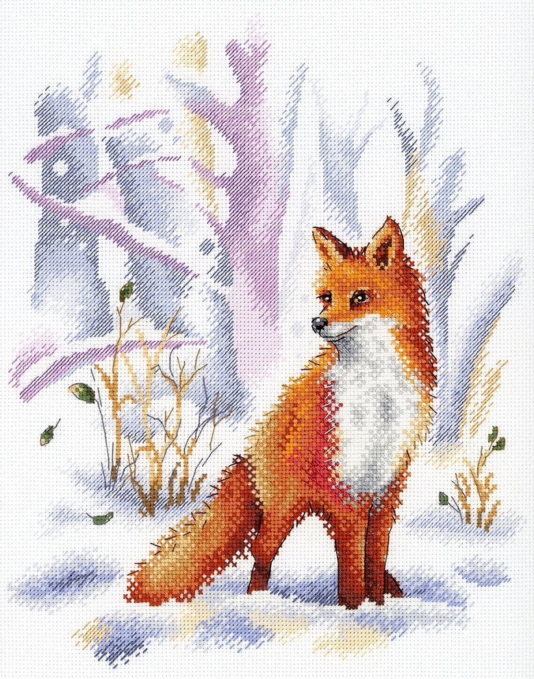 Dame de la forêt d'hiver. Renard - MP Studio - Kit de point de croix SNV-754