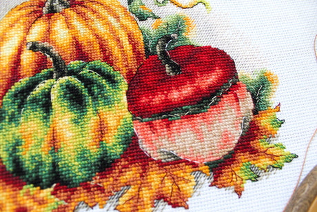Colorful Pumpkins Cross Stitch Kit - MP Studia SNV-789