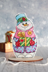 Snowman with Gifts - SR-844 MP Studia - Cross Stitch Kit