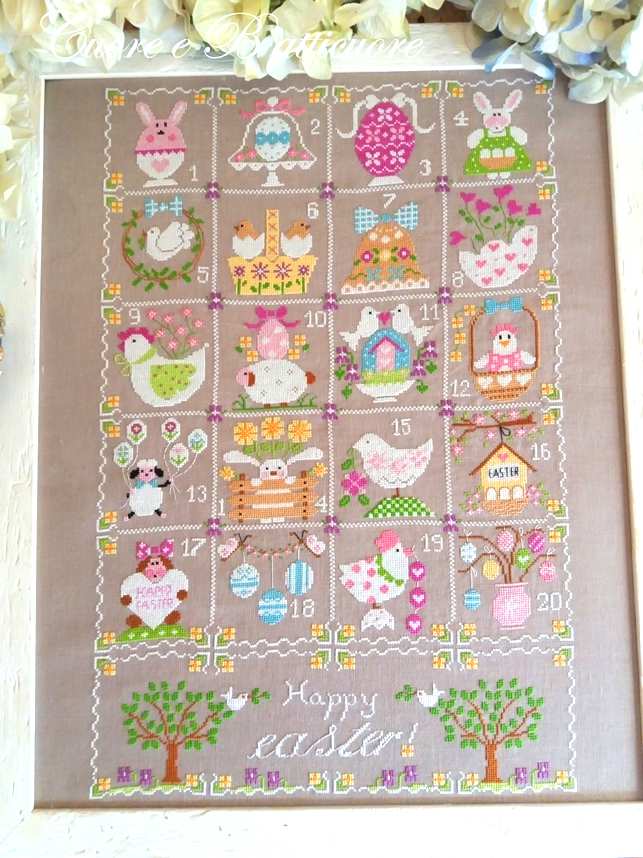 Shabby Easter Calendar - Cuore e Batticuore - Cross Stitch Scheme