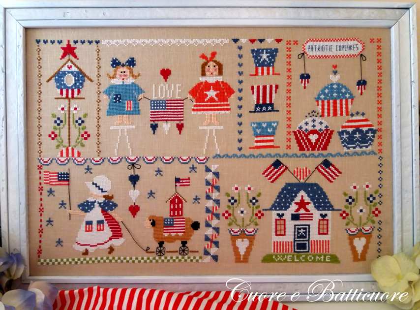 Stars and Stripes im Quilt - Cuore e Batticuore - Kreuzstichmuster