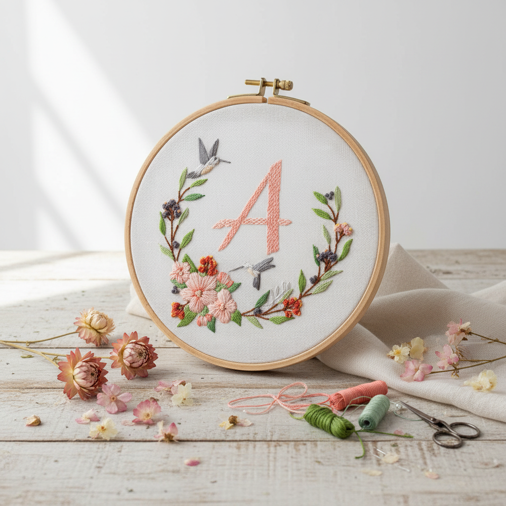 Corona de Flores - DMC - Kit de Brordado TB149