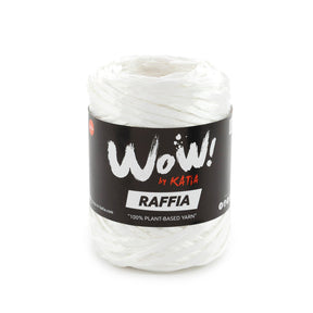 Ovillo Katia WOW Raffia de fibra de celulosa con brillo ligero, ideal para tejer bolsos y accesorios veraniegos a crochet o punto. Color 60