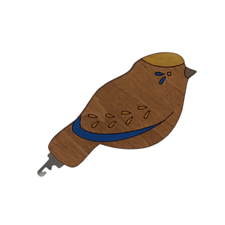 Enhebrador de agujas de madera con diseño de pájaro azul KF070/1-1