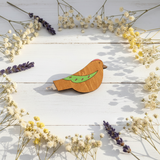 Enhebrador de Agujas de Madera con Diseño de Pájaro Verde KF070/1-2